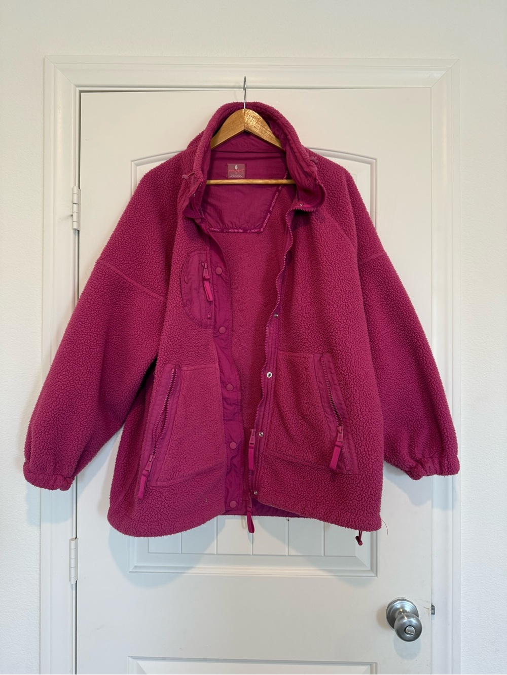 FP Movement by Free People Fuchsia Sherpa Zip-Up Jacket